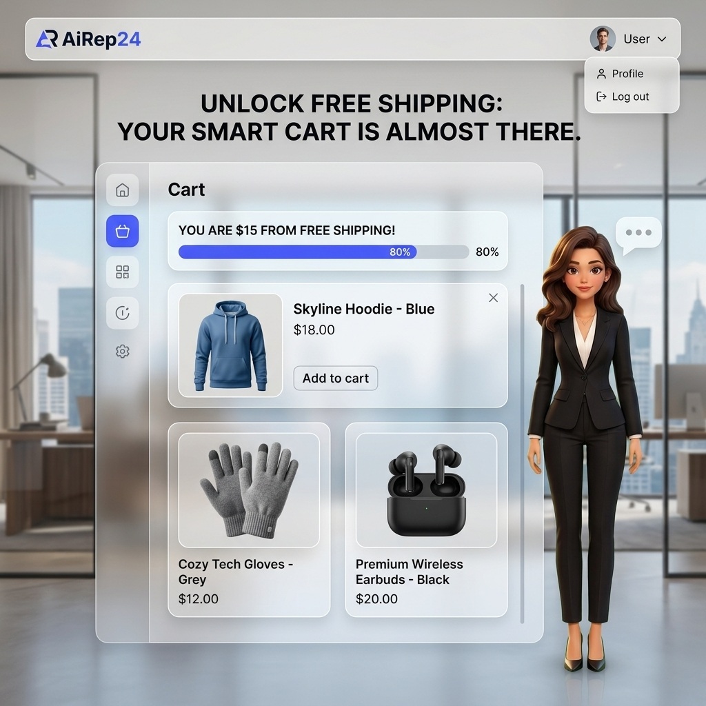 AiRep24 cart upsell and free shipping recommendation