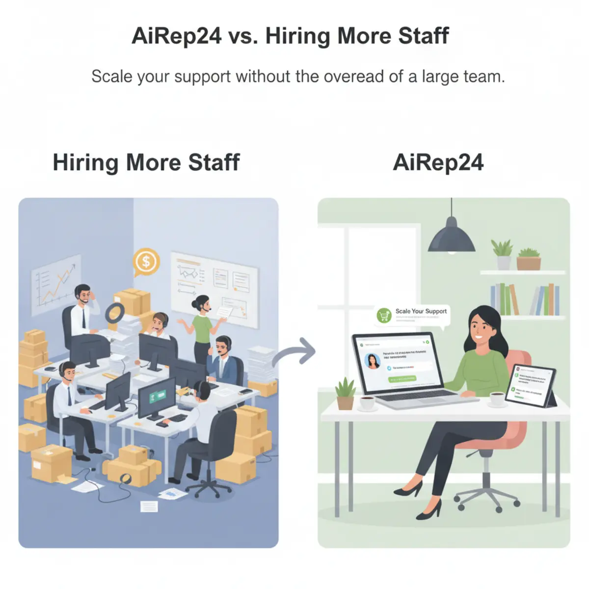 AiRep24 vs. Hiring More Staff