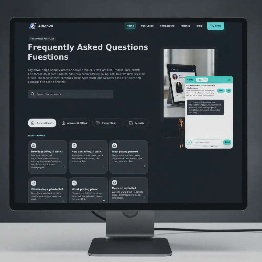 Screenshot of a well-organized static FAQ page with categories and search bar.