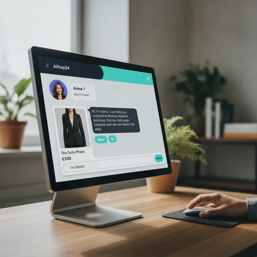 An AI assistant providing a detailed answer to a customer's product question on a screen