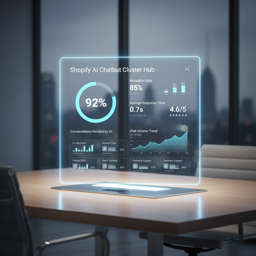 Analytics dashboard showing chatbot performance metrics.